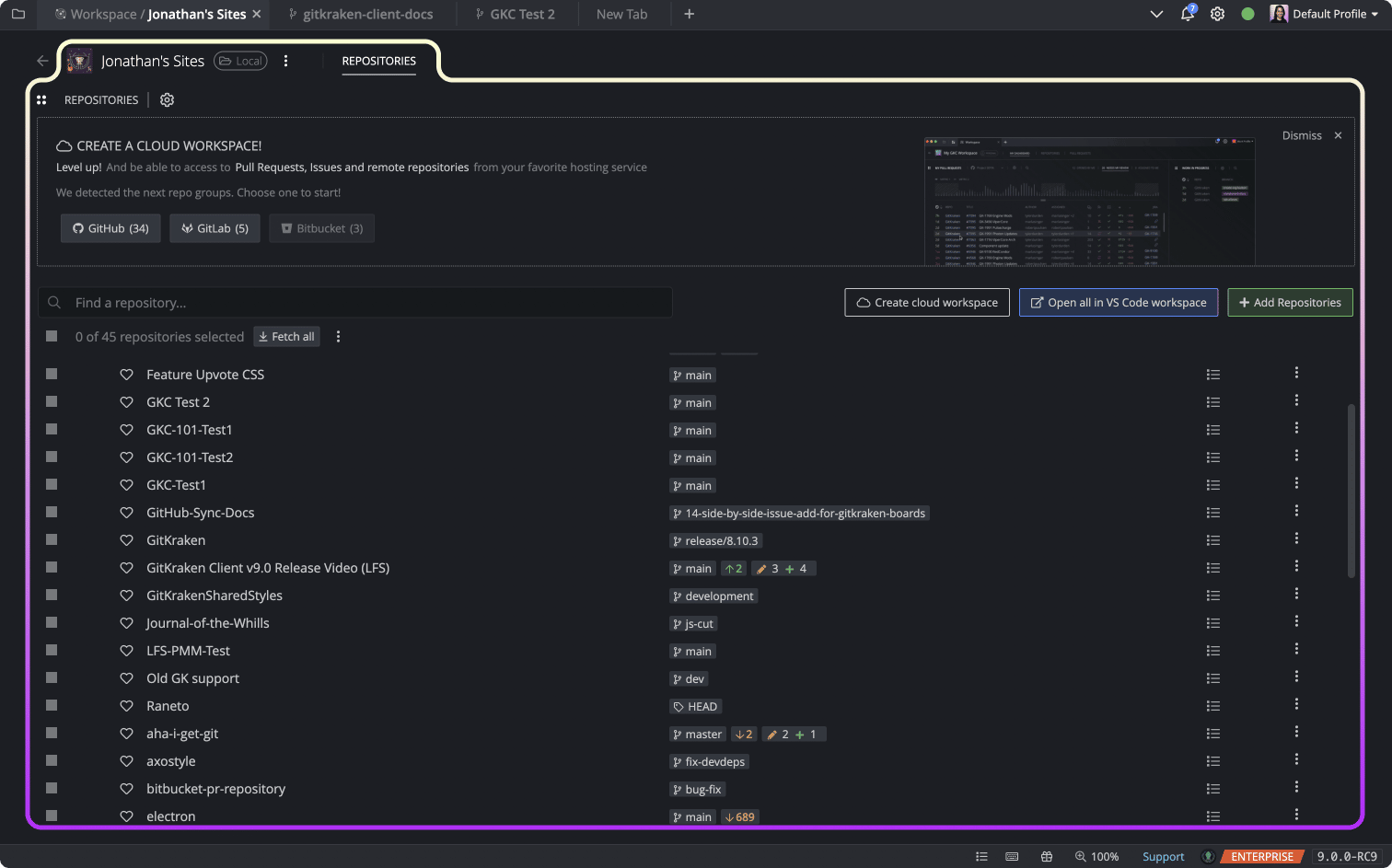 gitkraken private repository