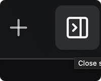 The close-column arrow icon on a column's strip, with its tooltip reading Close strip