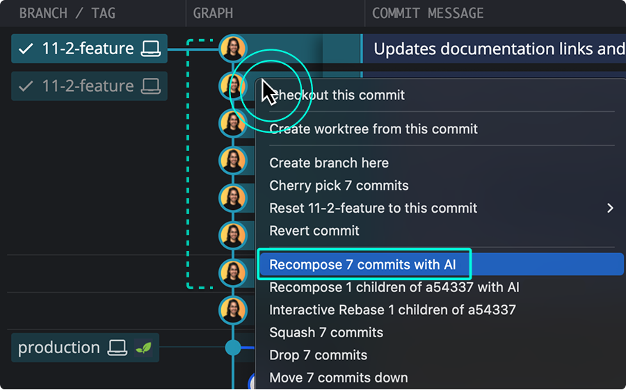 Commit selection rules example