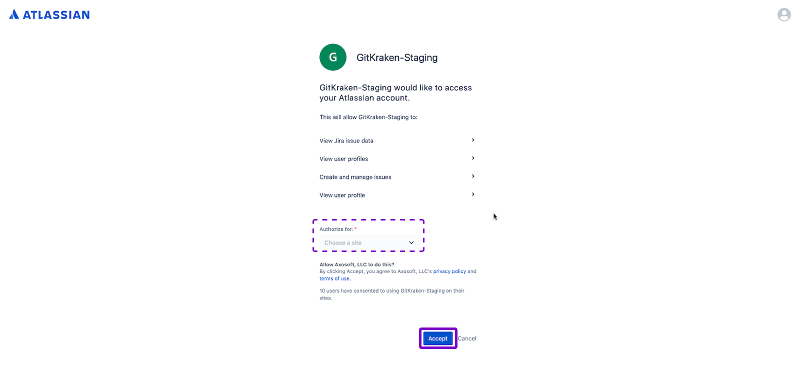 Atlassian OAuth prompt for Jira integration