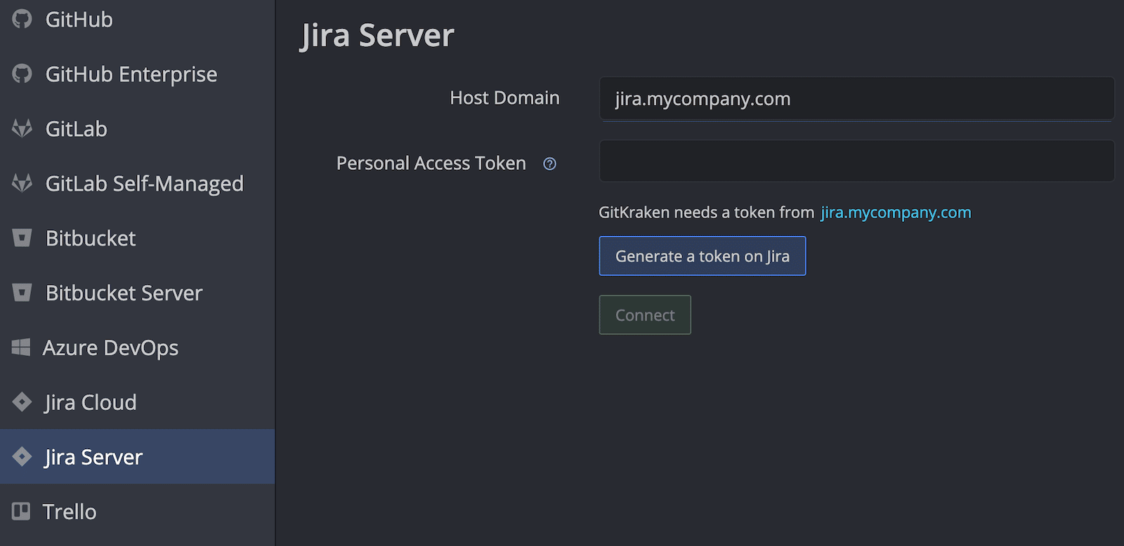 GitKraken Desktop and Jira Data Center Issues Integration
