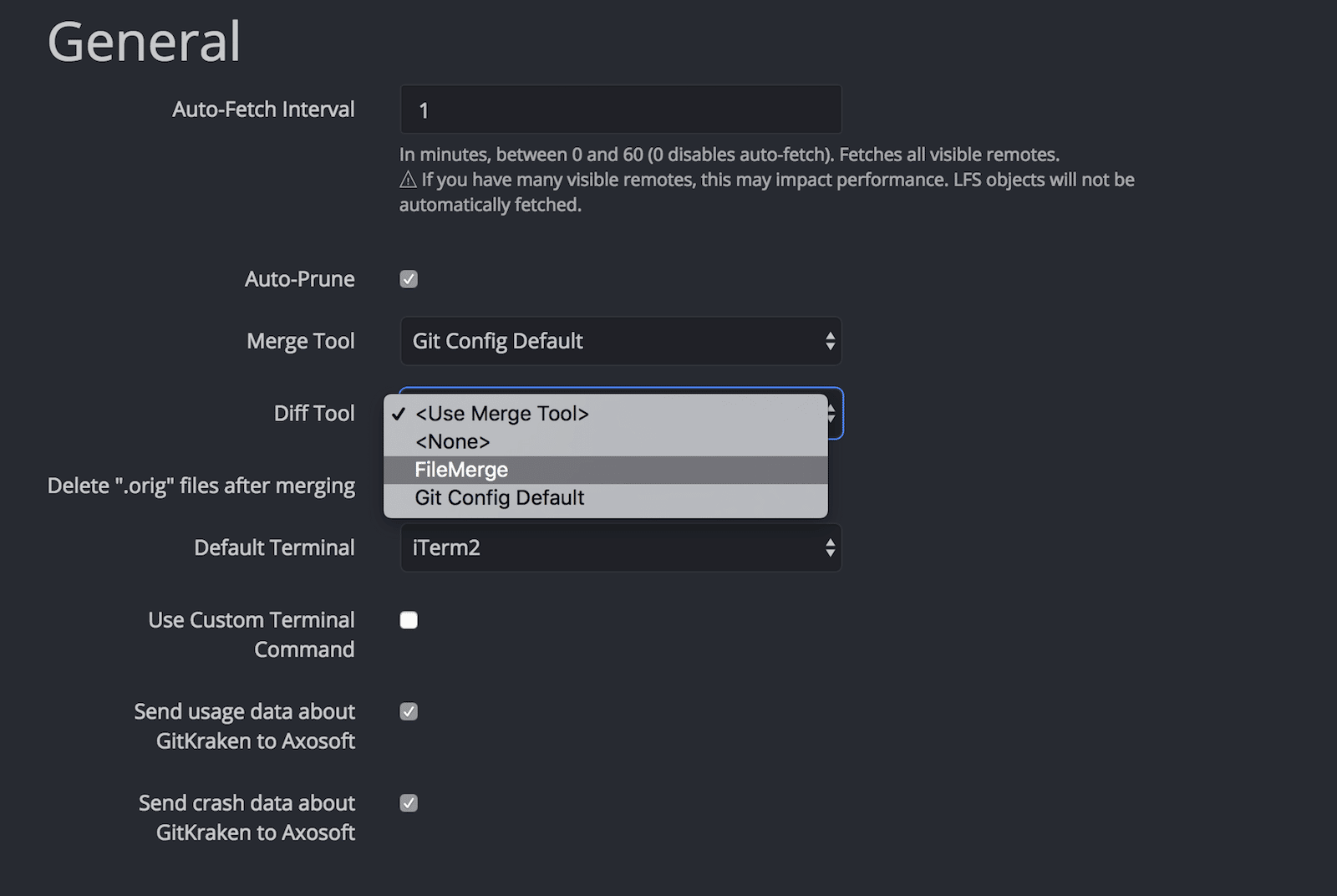 gitkraken diff between branches