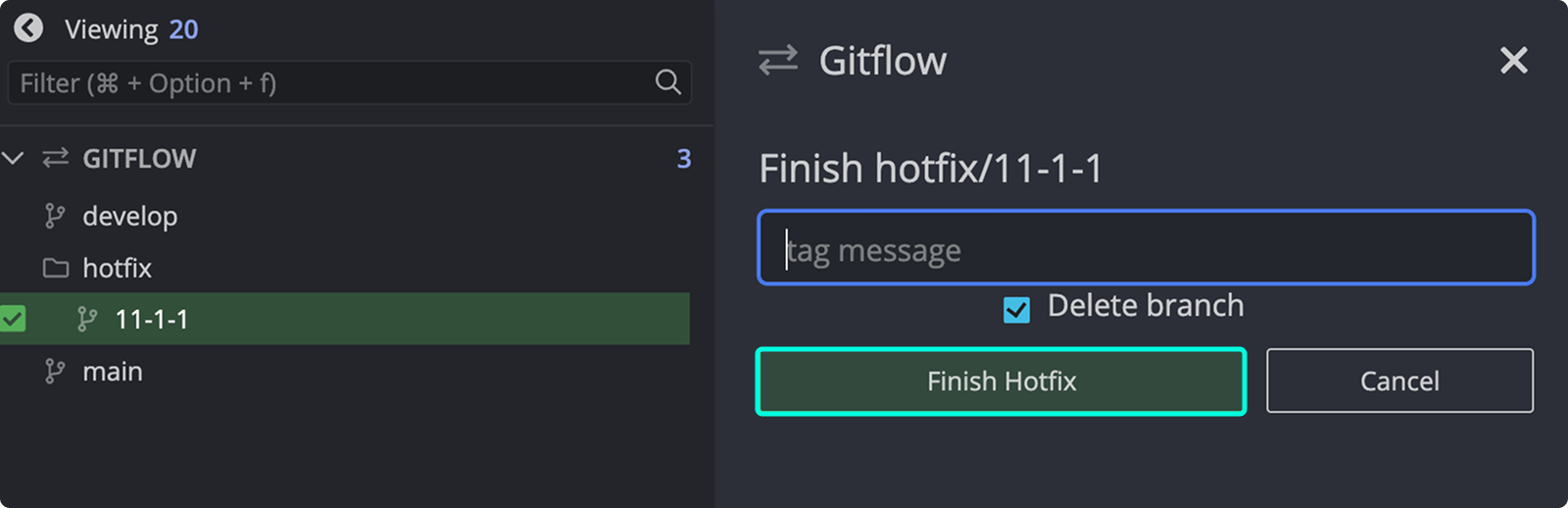 Finish hotfix process