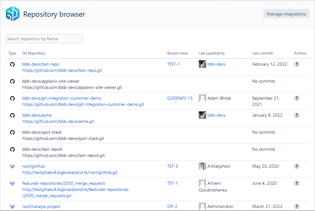 research repository jira