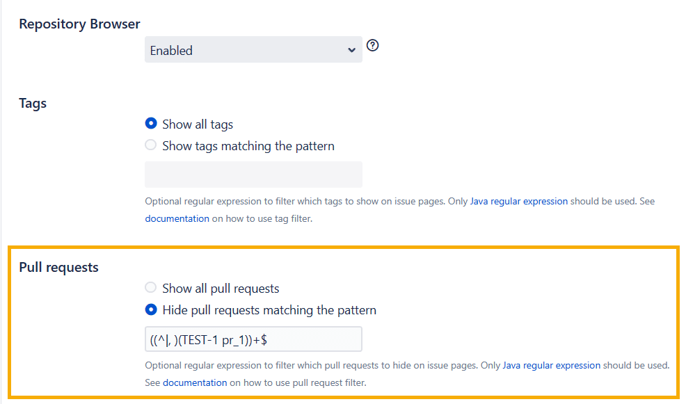 Pull request filter location 2