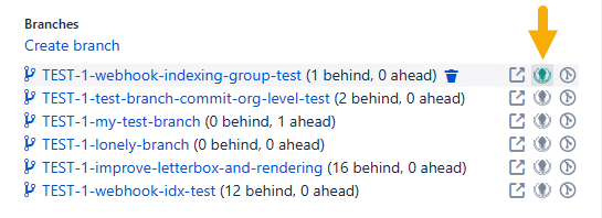 Shows the deeplink for GitKraken in the Branches list on the Jira issue Git development panel