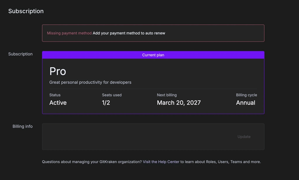 Restricted subscription view for organization members