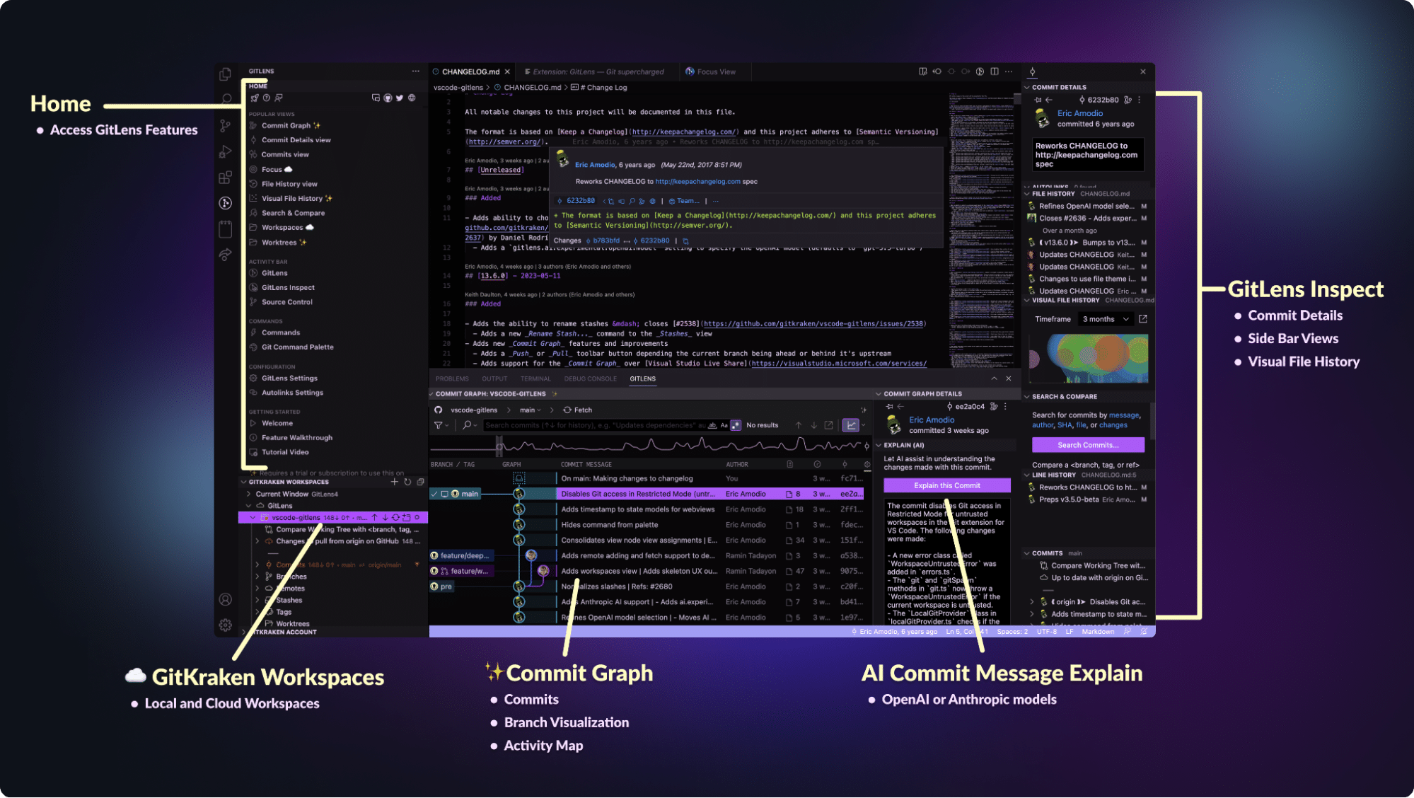 Browse repos, compare branches & commits - Visual Studio (Windows