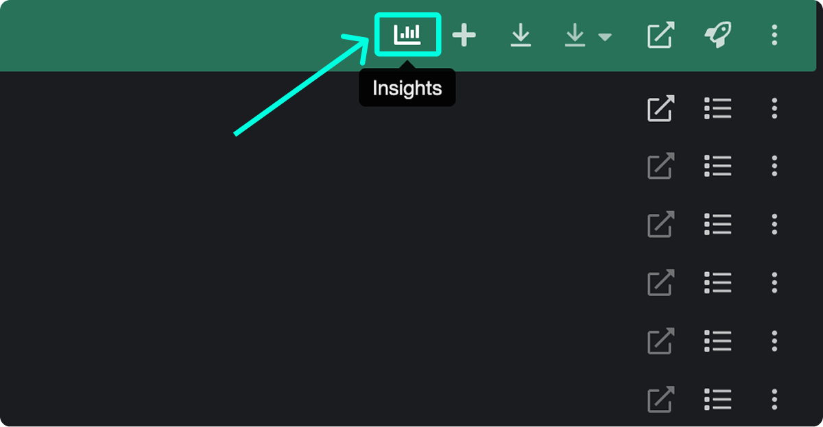 Insights icon highlighted in the Workspace header of GitKraken Desktop, showing how to open Insights for the selected Workspace.