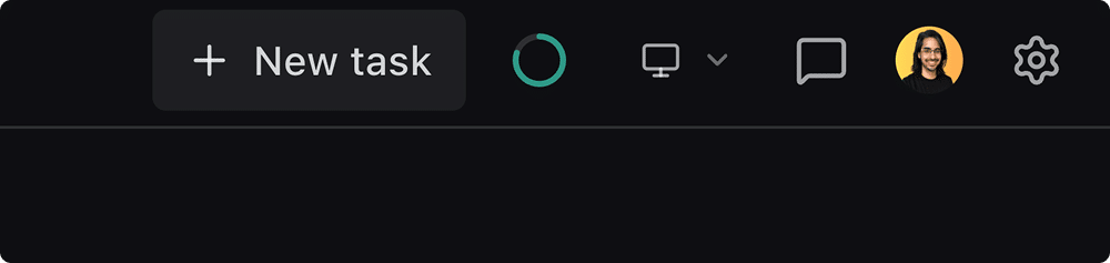 The New task button in the Kepler top navigation bar