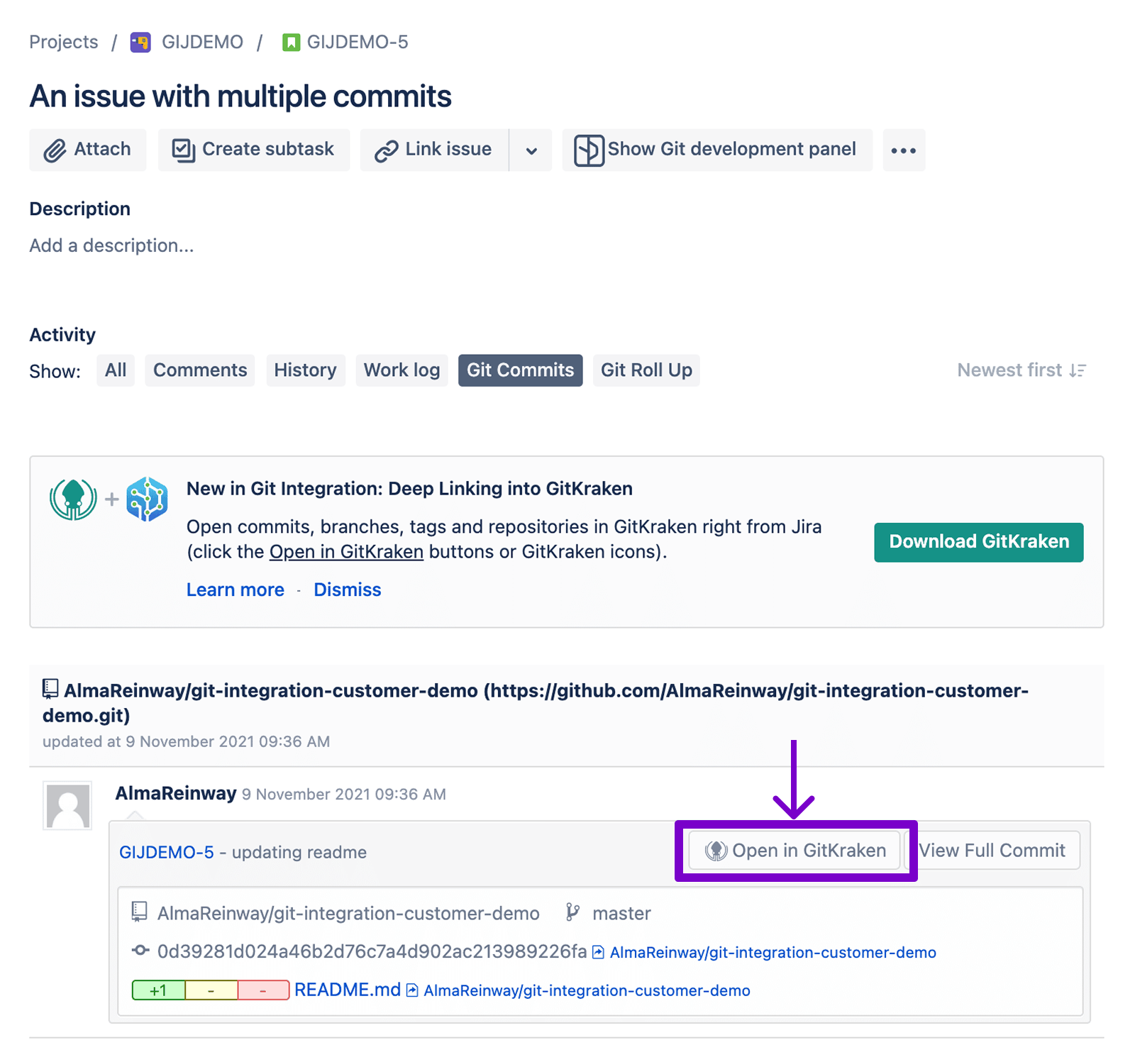 Open GitKraken from a Jira issue via Git Integration