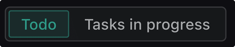 The control at the top left of Kepler, switching between Todo and Tasks in progress