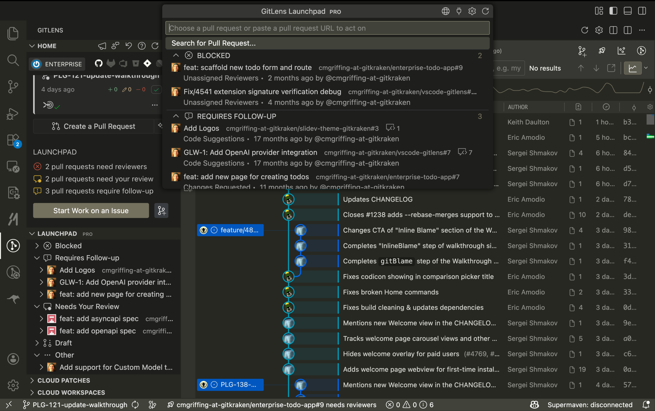 A screenshot of GitKraken Launchpad which shows issues assigned to the user